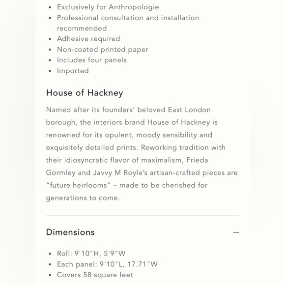 Anthropologie House of Hackney Zeus Wallpaper NWOT Botanical Moody Cranes - Picture 4 of 4